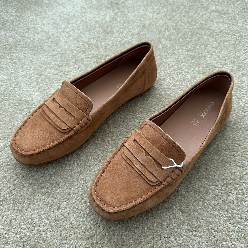 NEW Geox Women's Respira Moccasin - Cognac, Size 8.5 (EU 38.5)